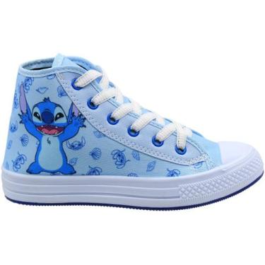 Imagem de Tênis Cano Alto Dyan Alien Aloha Conchas Meninas - Disney, Azul claro,