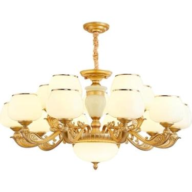 Imagem de Luminária pendente europeia requintada com decoração em cristal, ideal para sala de estar luxuosa, lustre contemporâneo para hall de entrada, luminária elegante para sala de jantar ou quarto