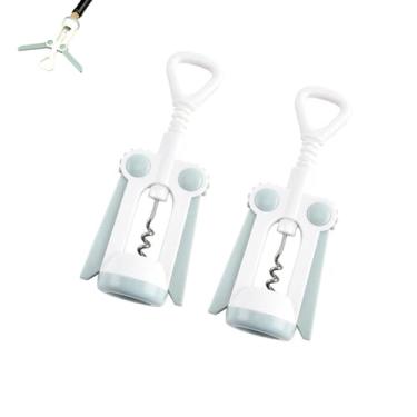 Imagem de PLAYTHROUGH Pacote com 2 saca-rolhas de asa, abridor de vinho com aderência ergonômica, abridor de garrafas para casa, bar (verde claro)