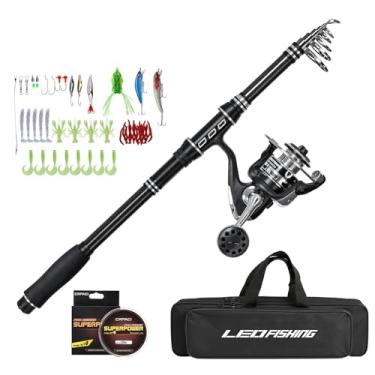 Imagem de Conjunto de Pesca Telescópico Vara Molinete Spinning para Água Salgada Acessórios Isca Bolsa Equipamentos Completo Fibra Carbono Estojo Portátil Combos Kit Todo-em-Um Entusiastas Iniciantes Novatos