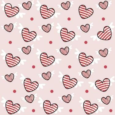 Imagem de Papel De Parede Infantil Corações Com Asas