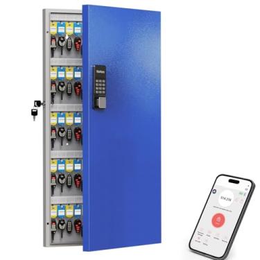 Imagem de WeHere Caixa de bloqueio de chave com código, armário de 120 chaves com acesso ao aplicativo Bluetooth, desbloqueio de senha única, desbloqueio remoto via gateway, caixa de armazenamento de chave de