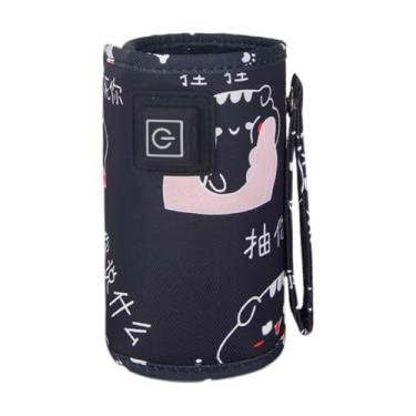Imagem de KiBcsLic Bolsa Aquecedora de Mamadeira Portátil para Viagem, Compacta e Prática, Mantém o Leite Materno Aquecido em Casa, em Viagens e Passeios, Gato Preto