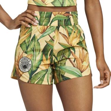 Imagem de Short Adidas Pacer x Farm Rio Feminino - Amarelo M-Feminino
