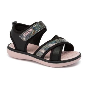 Imagem de SANDALIA PAPETE JUJUBA PRETO ROSA KLIN-Feminino