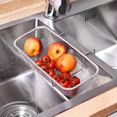 Imagem de Cesta de drenagem de pia de aço inoxidável, pode ser usada como suporte de tigela e armazenamento de pauzinhos