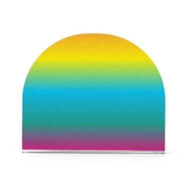 Imagem de Organizador de guardanapo acrílico gradiente arco-íris, suporte de guardanapo de toalha de convidado em forma de U, suporte de toalha de papel de banheiro, porta-guardanapos descartáveis