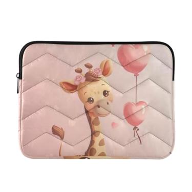 Imagem de Linda bolsa para laptop com balão girafa, fina, leve, durável, bolsa de transporte para tablet, bolsa masculina para computador, de 13 a 14 polegadas