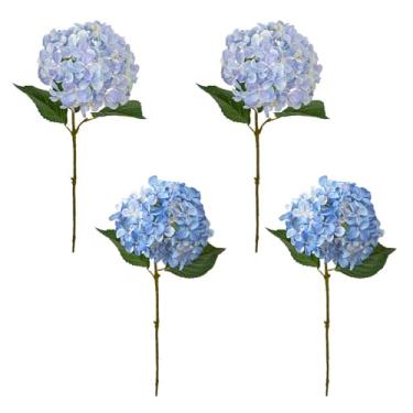 Imagem de Jectse Flores Artificiais de Hortênsia, Ramos de Hortênsia de Simulação Realista Com Toque Suave para Decoração de Escritório de Casamento Em Casa (4PCS)