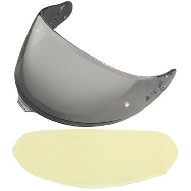 Imagem de YMTSGEQ Substituição da viseira do capacete GT-Air 3. Proteção UV do capacete CNS-1C compatível com GT-Air 3 (preto claro)