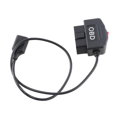 Imagem de Naroote Cabo Carregador OBD Com Botão Interruptor para Carregamento de Telefone Dash Cam DVR, Saída 5V/3A, Adequado para Mini Porta USB, ABS + Metal Preto