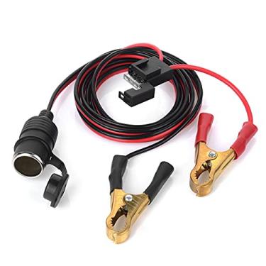 Imagem de Conector de Clipes Jacaré para Bateria Carro Fêmea 12V 24V com Fuso Cabo Extensão Carregamento Grampo