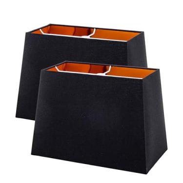 Imagem de Wellmet Conjunto de 2 abajures quadrados de tecido, 30 cm x 35 x 25 cm, sem necessidade de montagem, estilo moderno clássico para mesa, cabeceira, luminárias de chão, encaixe aranha