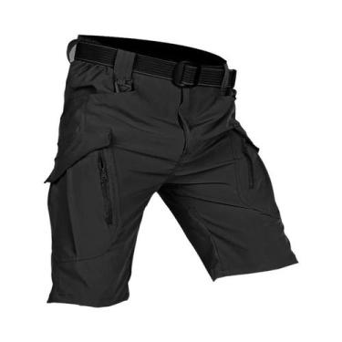 Imagem de Bermudas Cargo Masculinas De Secagem Rápida, Táticas, Com Múltiplos Bo