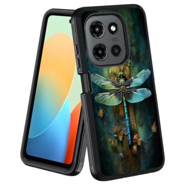 Imagem de stmedazm Capa protetora para Moto G Stylus 5G 2025, grau militar, resistente [3 camadas] à prova de poeira e à prova de choque para Motorola Moto G Stylus 5G 2025, libélula