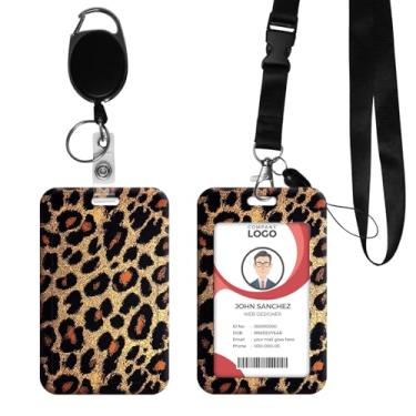 Imagem de ACWDMKH Cordões para crachás de identificação, suporte de crachá de identificação de plástico com clipe retrátil, chaveiro destacável, capa protetora de cartão vertical resistente para mulheres