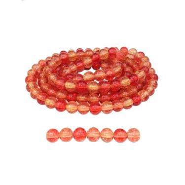 Imagem de DandS ltd Contas de vidro Crackle Lampwork para fabricação de joias, pulseiras DIY vibrantes, colares, brincos, suprimentos de miçangas e kits de artesanato para joias artesanais, 80 peças 0,39