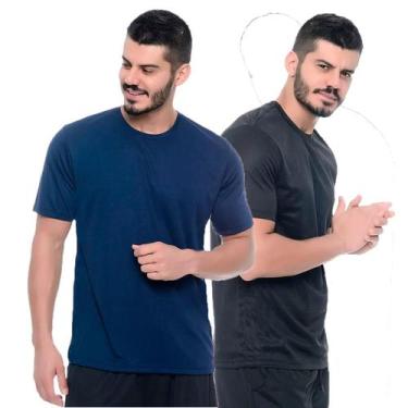 Imagem de Kit 2 Camiseta DryFit Modelagem SlimFit Para Esportes e Corrida Mascul