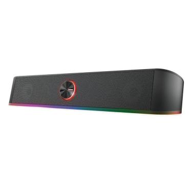 Imagem de Soundbar Gamer GXTrust 619 Thorne, LED RGB, 2 Canais Stereo, 12W, 3.5mm, USB, Preto - 24007-Unissex