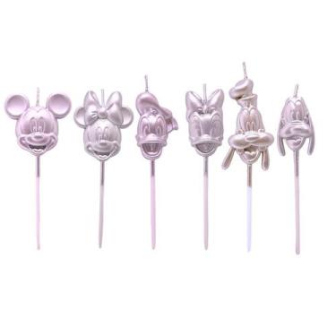 Imagem de Velas para bolo de aniversario turma mickey rose gold disney - Silver 