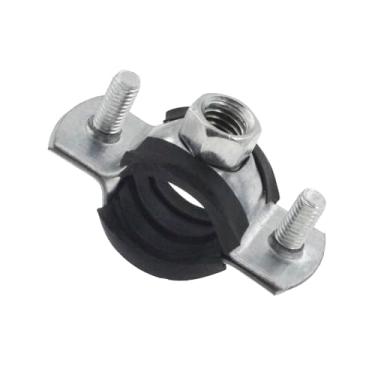 Imagem de Braçadeira de suporte de tubo ajustável, 10 peças de braçadeiras de conduíte de gancho de tubo de borracha galvanizada, ganchos de borracha redondos de anel dividido SAFYY (adequado para porcas OD M8