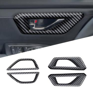 Imagem de FEXIDA Capa de moldura interna para maçaneta de porta Subaru Forester 2025, acessórios de acabamento em fibra de carbono ABS