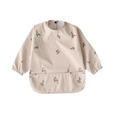 Imagem de Avental Infantil Impermeável De Manga Longa Com Bolso, Babador Complet