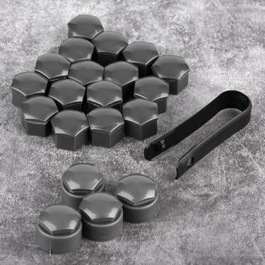 Imagem de Luqeeg Tampa de Proteção de Parafuso de Cubo Automático, Durável, à Prova de Poeira, Porca de 17mm para Acessórios de Roda de Carro (Cinza)
