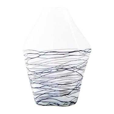 Imagem de Vasos Estilo Simples Tinta Preto e Branco Vaso de Vidro Casa Sala de Estar Arranjo de Flores Vaso de Mesa (A)