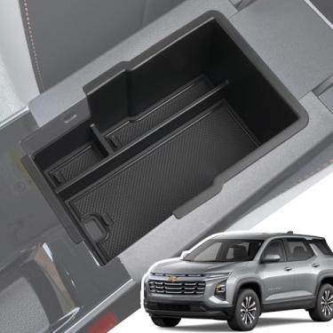 Imagem de LANGBEAN Organizador de console central para Chevy Equinox 2025, bandeja de armazenamento com suporte de borracha antiderrapante, acessórios para organizador Chevy Equinox, preto