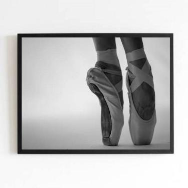 Imagem de Quadro Fotografia Sapatilha De Ballet 33X24Cm Moldura Preta