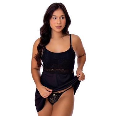 Imagem de Camisola Feminina Lisa em Suede Canelado com Alças Finas Conforto e Le