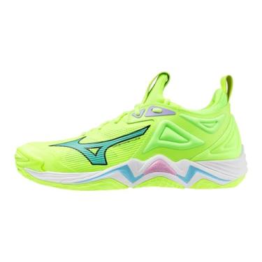 Imagem de Mizuno Tênis de vôlei unissex Wave Momentum 3, Neo Lime, 11.5 Wide Women/10 Men