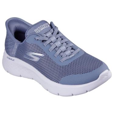 Imagem de Skechers Tênis feminino Go Walk Flex Hands Free Slip-ins-Grand Entry, Azul, 8 Wide