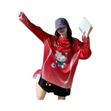Imagem de Camiseta De Manga Longa Impressa Em 3D Hello Kitty Moda Miniso Sanrio 