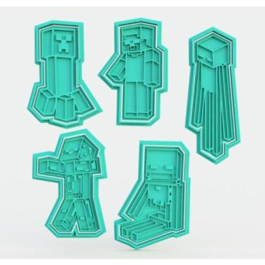Imagem de Cortador Biscoito Molde Forma MINECRAFT Marcador Carimbo Pasta America