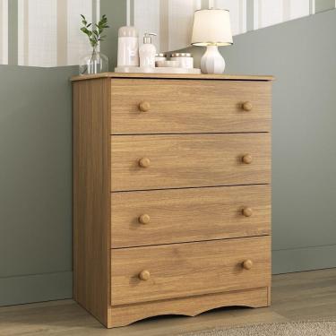 Imagem de Cômoda Infantil 65cm Com 4 Gavetas Realeza Multimóveis Mp4433 Madeirado Madeirado