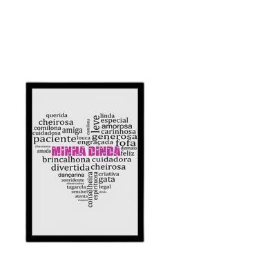 Imagem de Quadro Decorativo Minha Dinda Qualidades Coração Branco