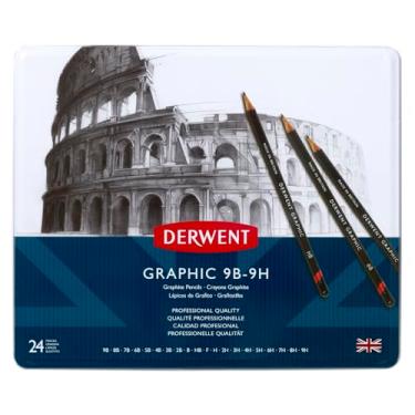 Imagem de Derwent - Estojo de lata com 24 lápis Graduado: 9B - 9H Derwent, 34202