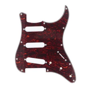 Imagem de RiToEasysports Pickguard de Guitarra Acústica, Placa de Arranhões Strats de Guitarra de 11 Furos Com Forro de Folha de Alumínio para Blindagem Aprimorada para Guitarras Elétricas (vermelho)
