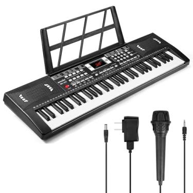 Imagem de Piano digital eletrônico de 61 teclas, piano de teclado portátil com alto-falante e microfone embutidos, suporte de lençol e fonte de alimentação, presente de ensino de piano para iniciantes elétrico