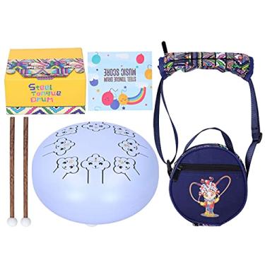 Imagem de Ainoli SLADE Tambor de língua de aço portátil desenho animado percussão presente para amante de música para iniciantes 5,5 pol. (desenho animado azul)
