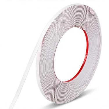 Imagem de Fita adesiva de acabamento branco 0,25'' L × 393'' L fita de tira total, fita de acabamento de moldagem autoadesiva para moldura de espelho paredes armário azulejo decorativo