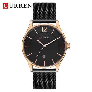 Imagem de Relógio Masculino Curren 8231 à Prova D'água Ouro Preto