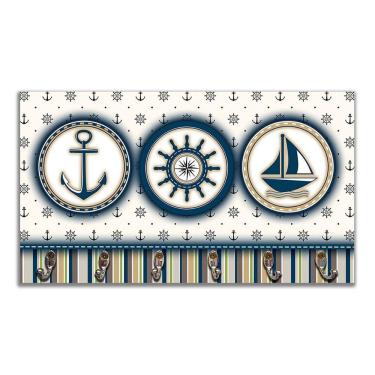 Imagem de Cabideiro De Parede Porta Chaves Náutica Marinheiro Mar 3