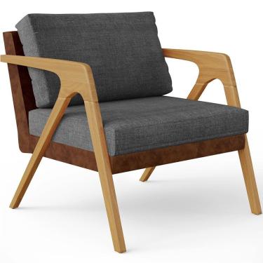 Imagem de Poltrona Para Sala De Estar Pietra Marrom Cinza Escuro