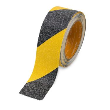 Imagem de Fita Antiderrapante Autoadesiva Segurança Lixa Escada 5 Mts 50mm Amarelo E Preto