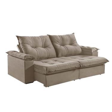 Imagem de Sofá 3 Lugares Retrátil 230cm Pillow Top Reclinável Bege