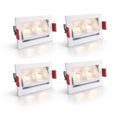 Imagem de 4 Spot Mini Downlight Duplo Led Embutir Direcionável Luz09