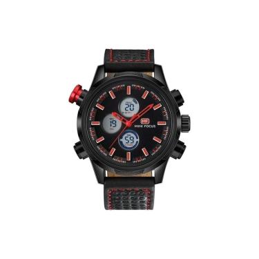 Imagem de Relógio Esporte Minifocus Mf 0066 à Prova D' Água Preto-Verm